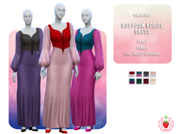 Maxis Match Bodycon Bodice Dress by sims_berrie - The Sims 4 Custom Content