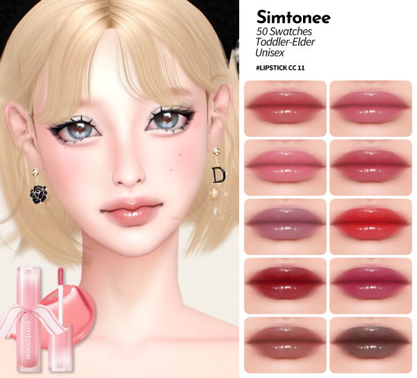 Alpha Simtonee Lipstick 11 by simsfinds - The Sims 4 Custom Content