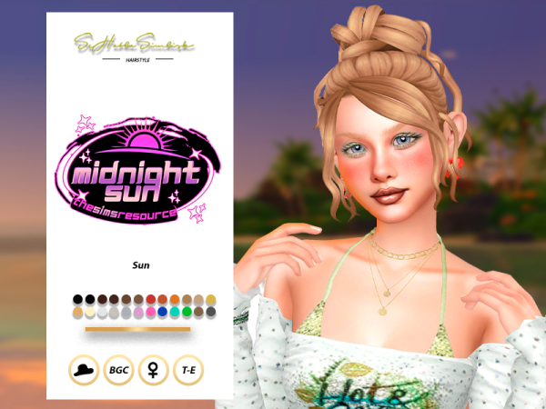 Maxis Match Sun Hairstyle by sehablasimlish - The Sims 4 Custom Content