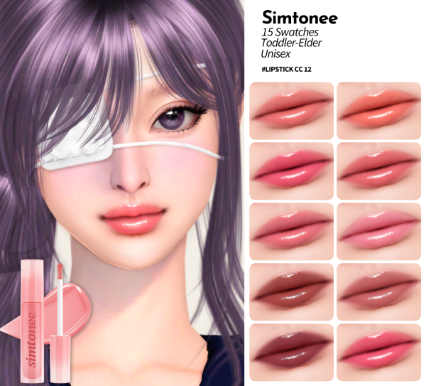 Alpha Simtonee Lipstick 12 by simsfinds - The Sims 4 Custom Content