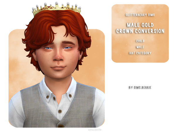 Maxis Match Male Gold Crown Child Conversion by sims_berrie - The Sims 4 Custom Content