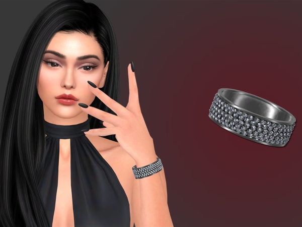 Alpha Talia pave cuff - The Sims 4 Custom Content
