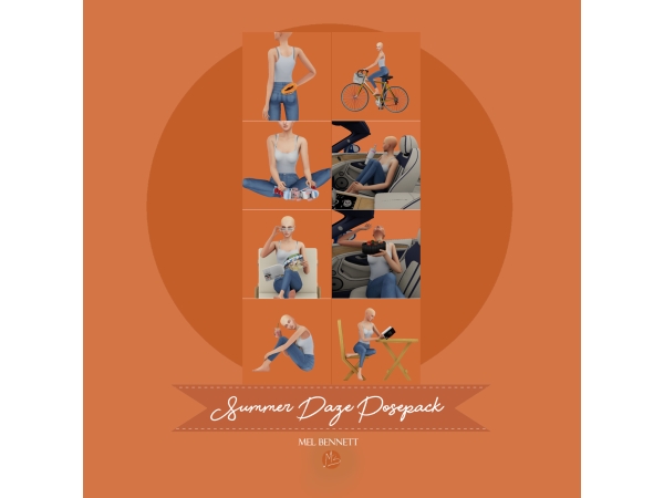 Mix Summer Daze Posepack - The Sims 4 Custom Content