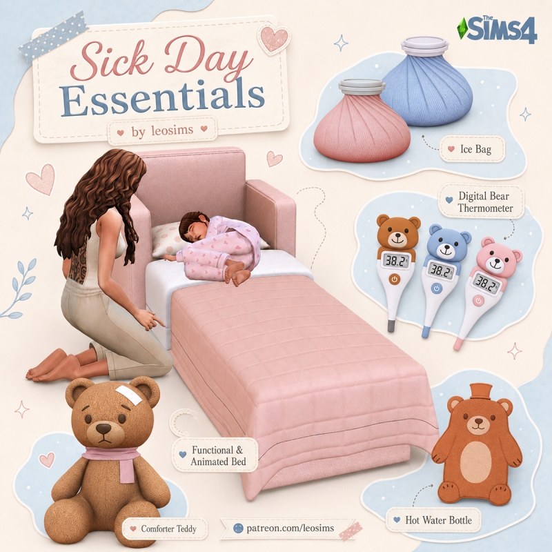 Mix Sick Day Essentials by leosims4cc - The Sims 4 Custom Content