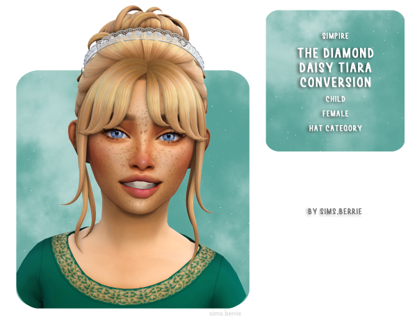Maxis Match The Diamond Daisy Tiara Child Conversion by simsfinds - The Sims 4 Custom Content