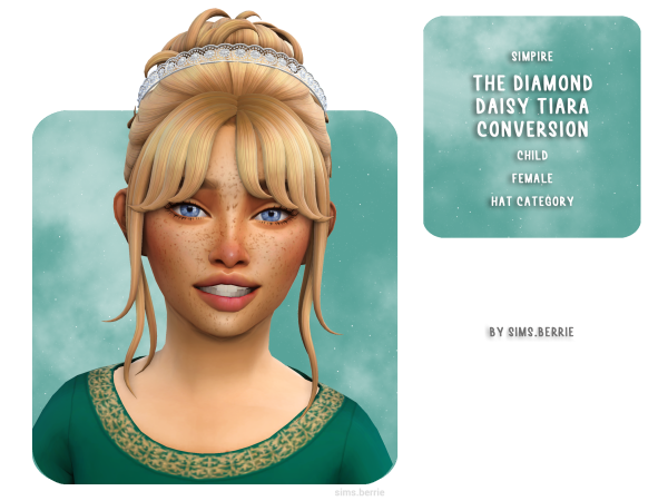 Maxis Match The Diamond Daisy Tiara Child Conversion by sims_berrie - The Sims 4 Custom Content
