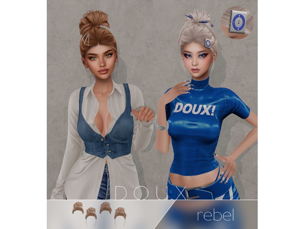 Alpha DOUX REBEL HAIRSTYLE - The Sims 4 Custom Content