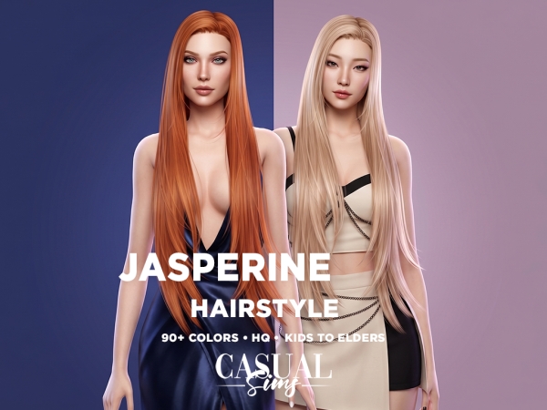 Alpha Jasperine Hairstyle Long Version - The Sims 4 Custom Content