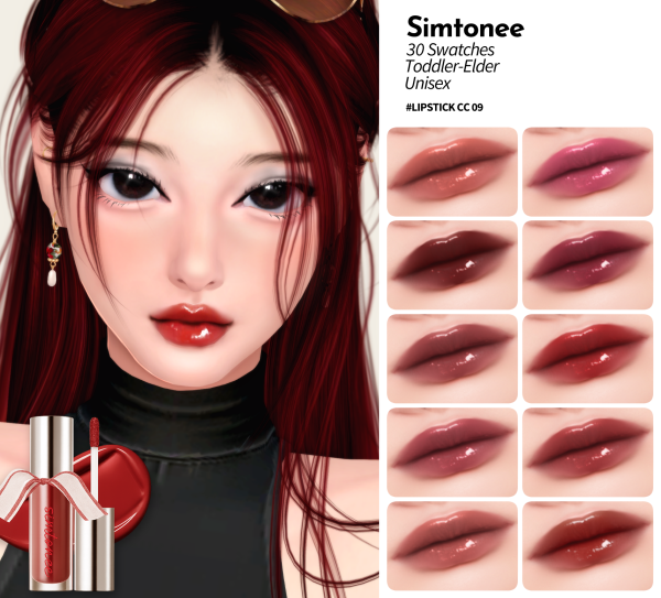 Alpha Simtonee Lipstick 09 by simsfinds - The Sims 4 Custom Content
