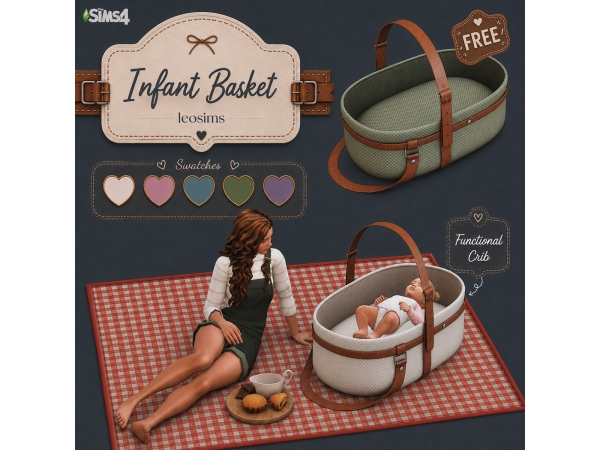 Mix Infant Basket Crib - The Sims 4 Custom Content