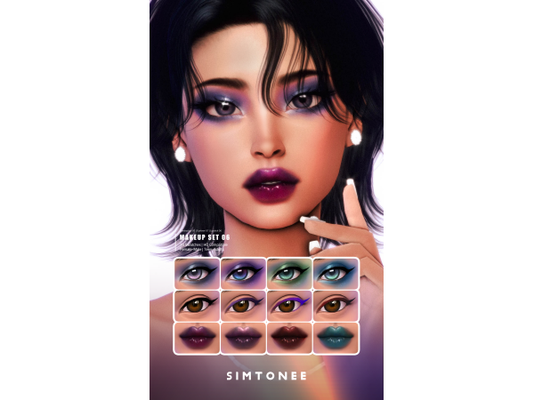 Sims 4 Mix Maquillaje Femenina CC: Simtonee Makeup Set 06