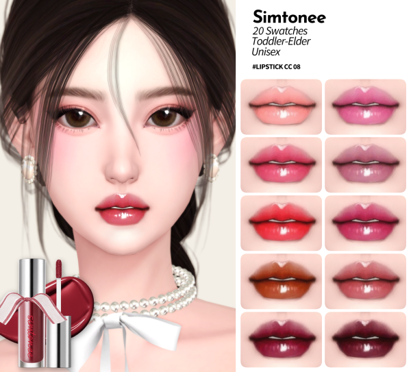 Alpha Simtonee Lipstick 08 by simsfinds - The Sims 4 Custom Content