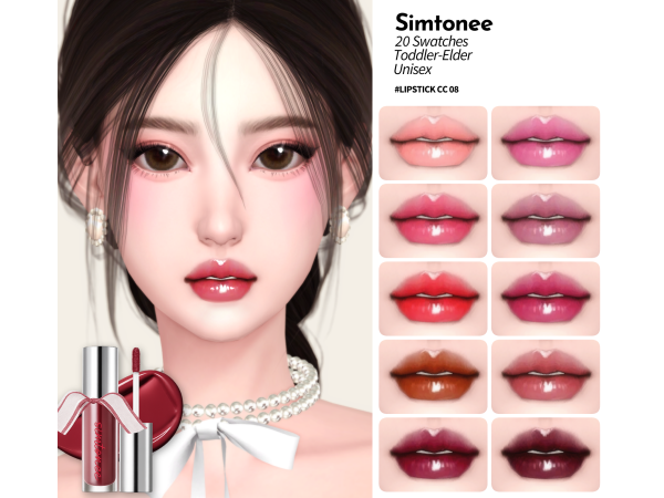 Sims 4 Alpha Makeup CC: Simtonee Lipstick CC 08
