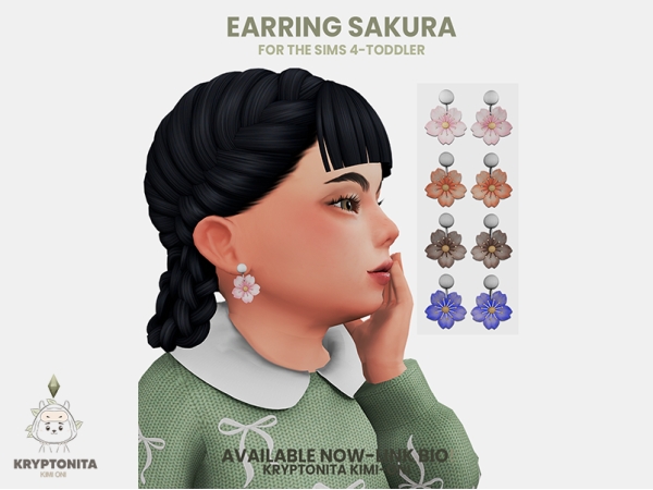 Maxis Match Earring Sakura - The Sims 4 Custom Content