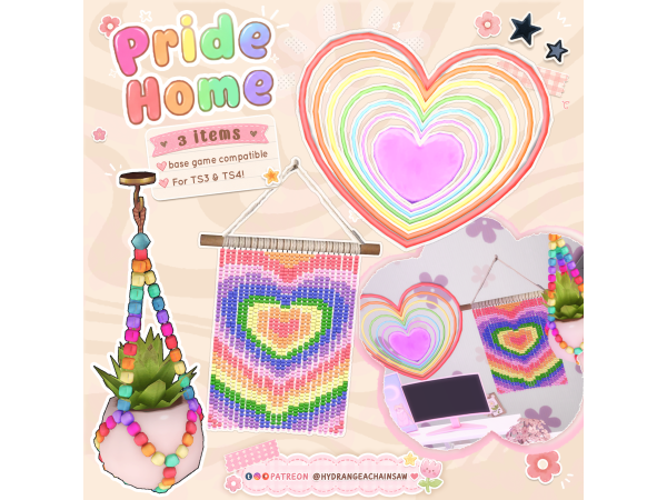 Sims 4 Mix Mes del Orgullo LGBTQIA+ CC: Pride Home! by hydrangeachainsaw