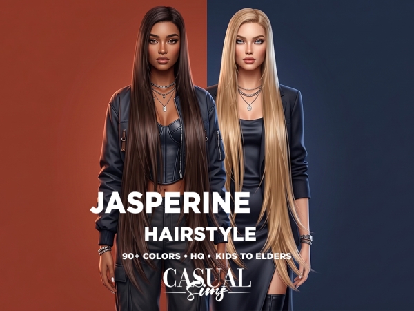 Alpha Jasperine Hairstyle SUPER LONG - The Sims 4 Custom Content
