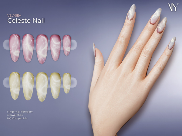 Alpha VELYSEA Celeste Nail by VELYSEA - The Sims 4 Custom Content