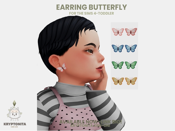 Maxis Match Earring Butterfly - The Sims 4 Custom Content