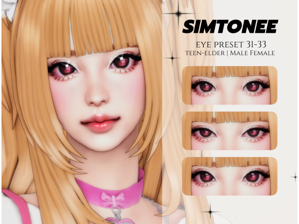 Mix Simtonee Eye Preset 31 33 - The Sims 4 Custom Content