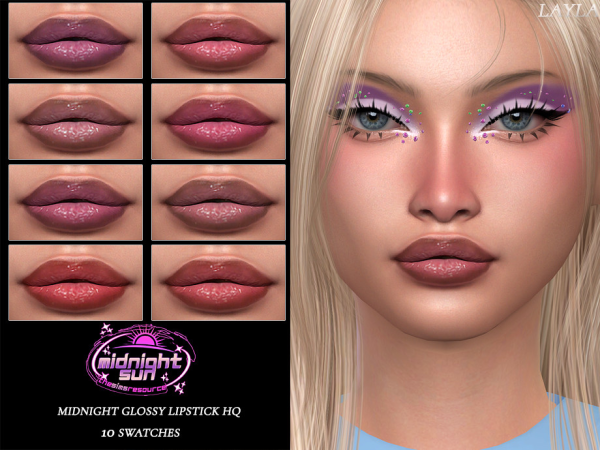 Alpha tsr Layla Midnight Glossy Lipstick HQ - The Sims 4 Custom Content