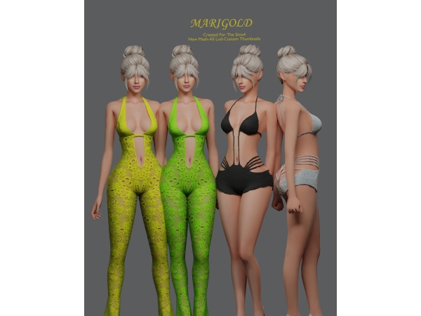 Alpha MARIGOLD TS4_ANNA JUMPSUIT and MARIGOLD TS4_DELARAM - The Sims 4 Custom Content