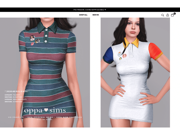 Alpha OPPASIMS 2026 09 polo dress - The Sims 4 Custom Content