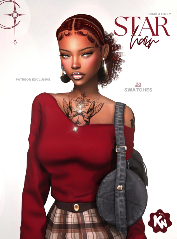 Alpha 𝐒𝐓𝐀𝐑 𝐇𝐀𝐈𝐑 by simsfinds - The Sims 4 Custom Content