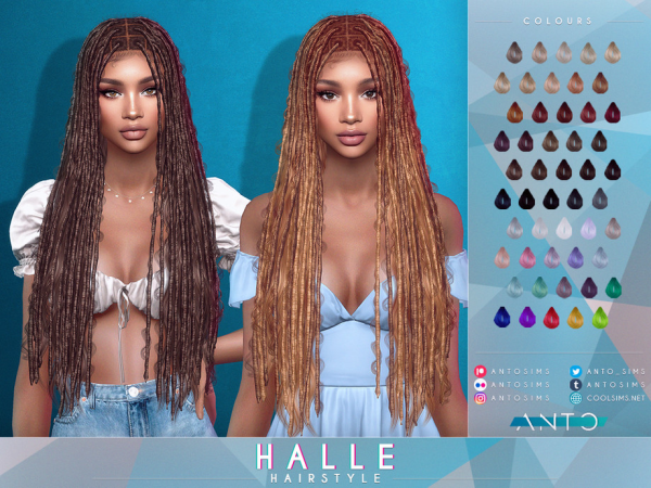 Alpha Halle Hairstyle by Anto - The Sims 4 Custom Content