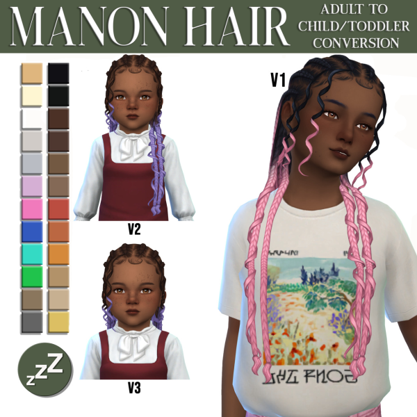 Maxis Match AH00B Hair Conversions by simsfinds - The Sims 4 Custom Content