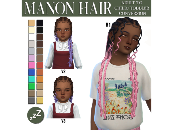 Maxis Match AH00B Hair Conversions by sleepyz - The Sims 4 Custom Content