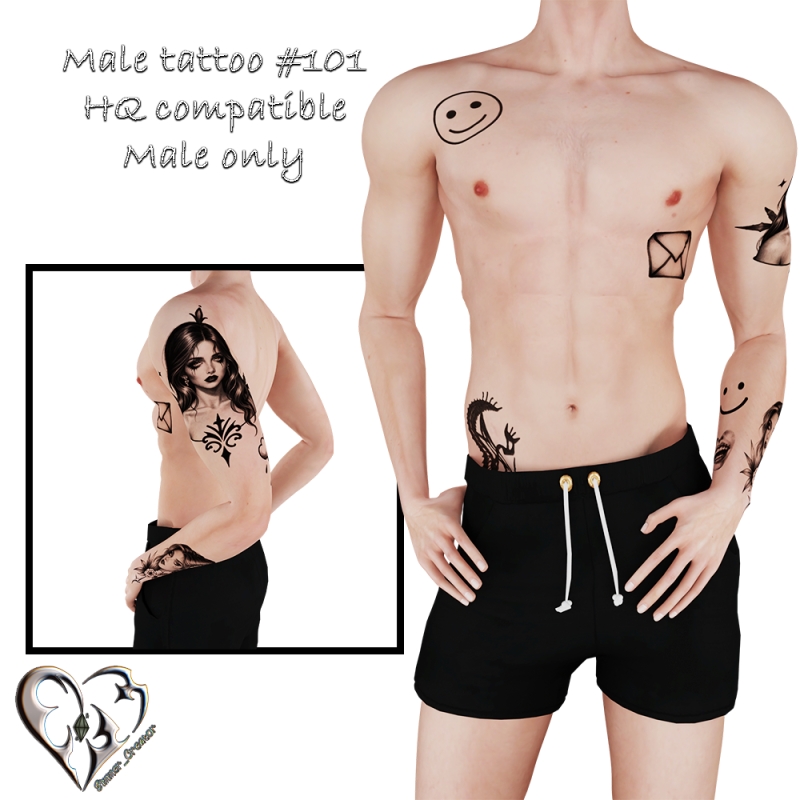 Alpha Male tattoo 101 by simmer_creator - The Sims 4 Custom Content