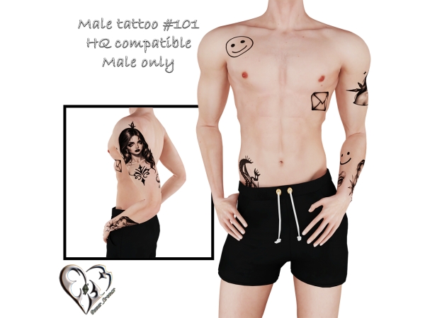 Alpha Male tattoo 101 - The Sims 4 Custom Content