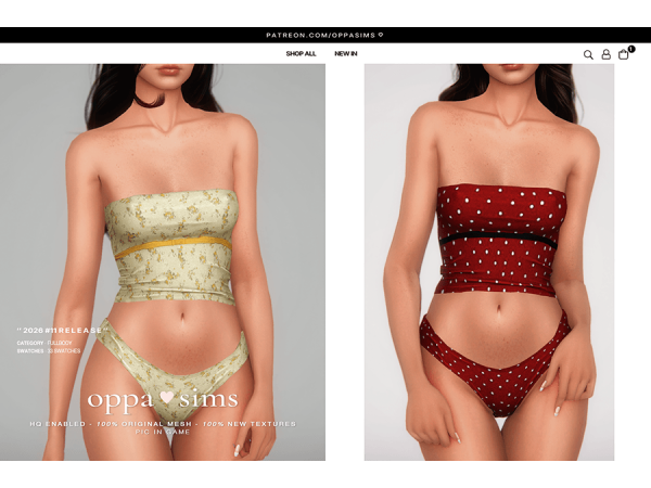 Alpha OPPASIMS 2026 11 tubetop swimsuit - The Sims 4 Custom Content