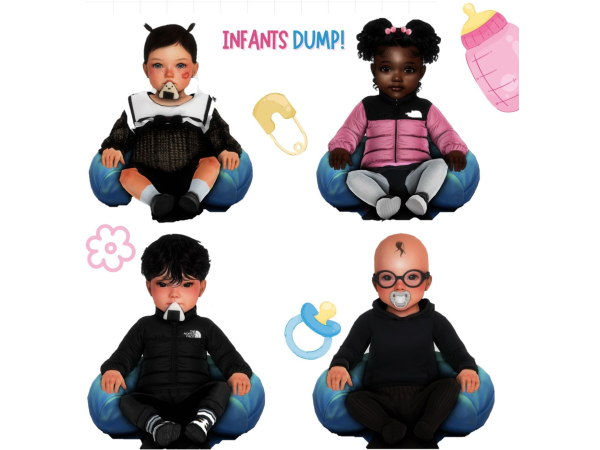 Alpha 𝗂𝗇𝖿𝖺𝗇𝗍𝗌 𝗆𝗂𝗇𝗂 𝖽𝗎𝗆𝗉 by deepmoon - The Sims 4 Custom Content