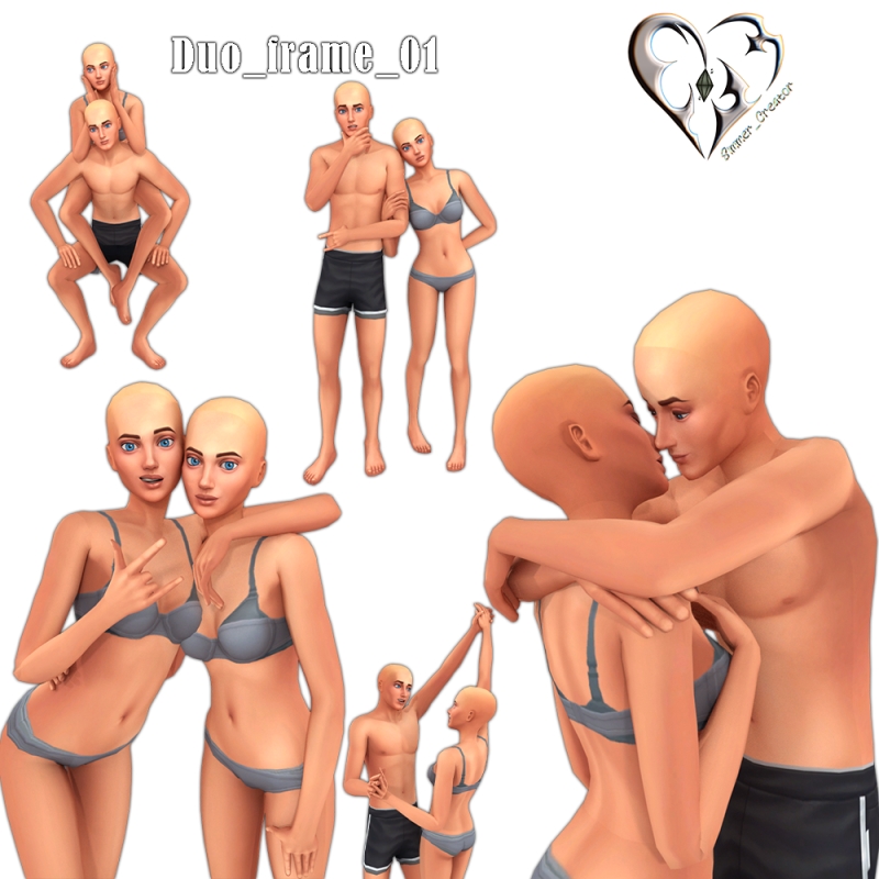 Mix Duo_frame_01 by simmer_creator - The Sims 4 Custom Content