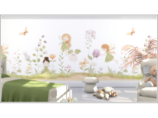 Mix Garden Fairies Wallpaper - The Sims 4 Custom Content