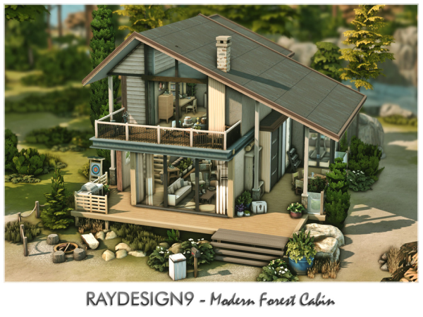 Maxis Match Modern Forest Cabin by RayDesign9 - The Sims 4 Custom Content