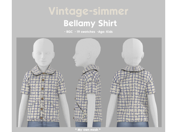 Alpha Summer Shirt simmer by vintage - The Sims 4 Custom Content