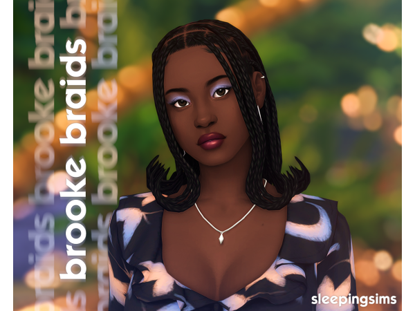 Maxis Match brooke braids by sleepingsims - The Sims 4 Custom Content
