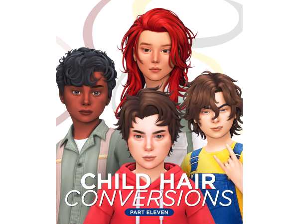 Maxis Match Child Hair Conversions Pt 11 by johnnysims - The Sims 4 Custom Content