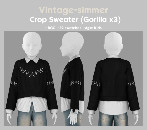 Alpha Gorilla x3 conversion for Kids part4 simmer by simsfinds - The Sims 4 Custom Content