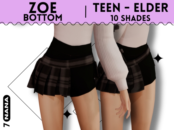 Maxis Match 7NANA (Zoe) Bottom for Teen - The Sims 4 Custom Content