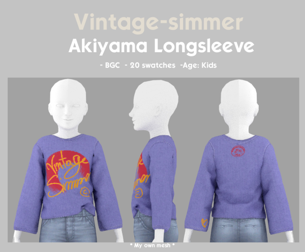 Alpha Akiyama Longsleeve simmer by simsfinds - The Sims 4 Custom Content