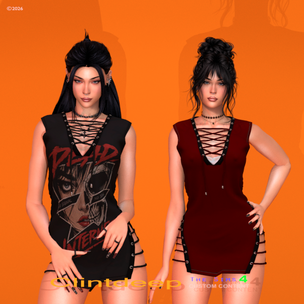Alpha Clintdeep Sarah Lace up Cut Out Bodysuit by clintdeep - The Sims 4 Custom Content