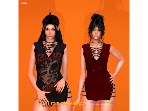 Alpha Clintdeep Sarah Lace up Cut Out Bodysuit - The Sims 4 Custom Content