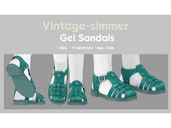 Maxis Match Gel Sandals simmer by vintage - The Sims 4 Custom Content
