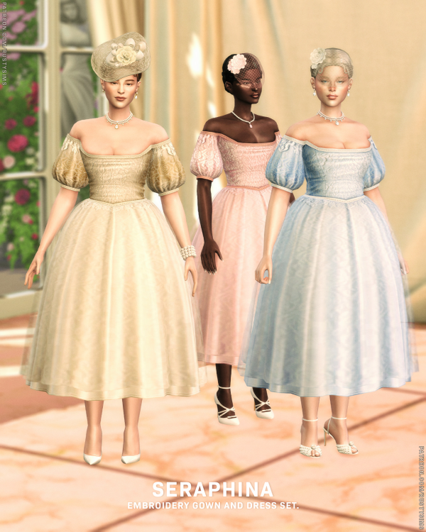 Maxis Match Seraphina Dress Gown by simsfinds - The Sims 4 Custom Content