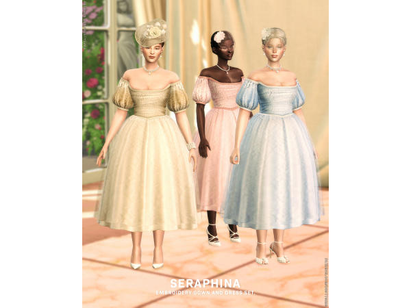 Maxis Match Seraphina Dress Gown by rustysims - The Sims 4 Custom Content
