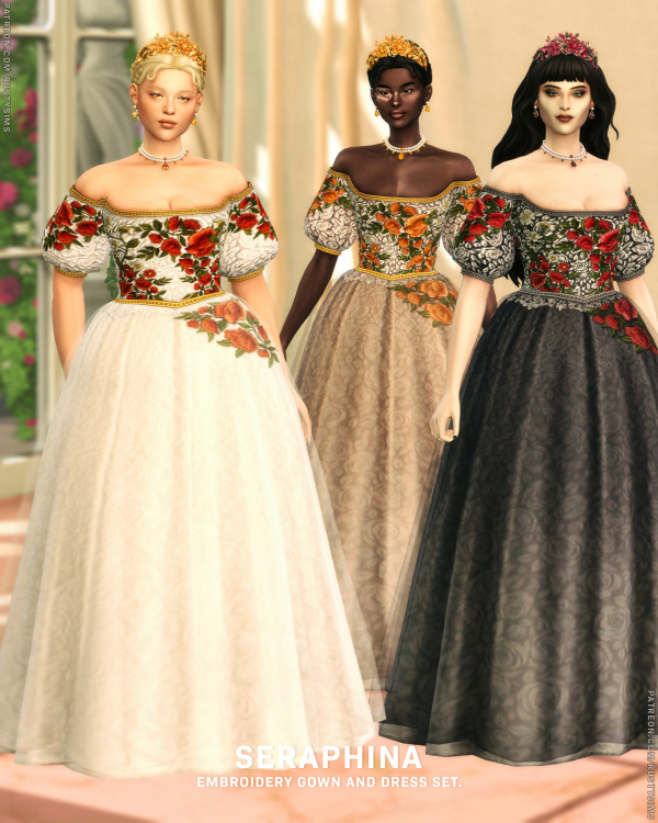 Maxis Match Seraphina Dress Gown by simsfinds - The Sims 4 Custom Content