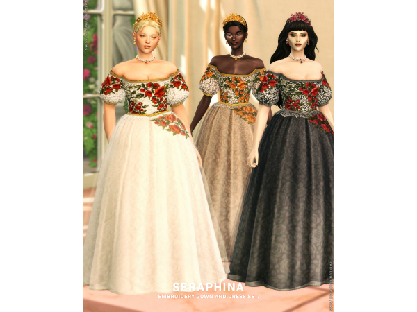 Maxis Match Seraphina Dress Gown by rustysims - The Sims 4 Custom Content